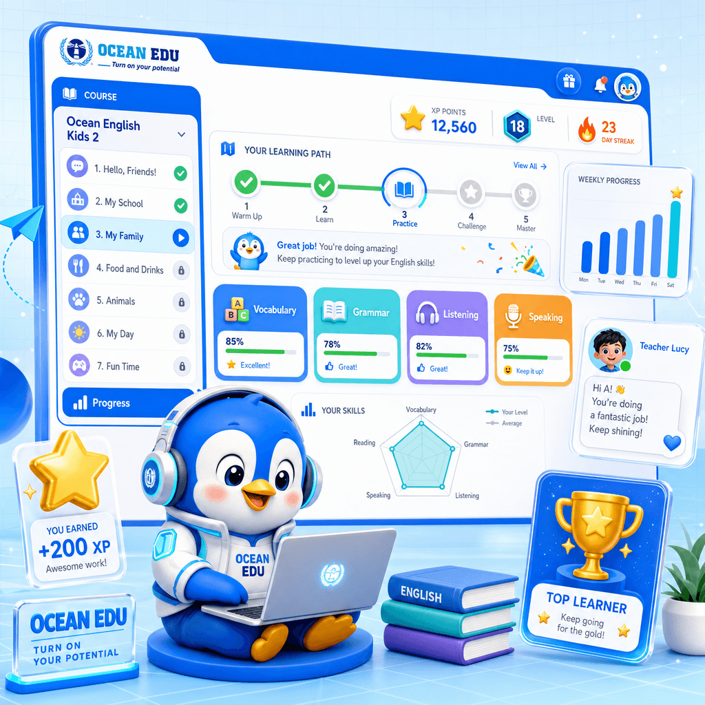 Nền tảng học tiếng Anh Ocean Edu School